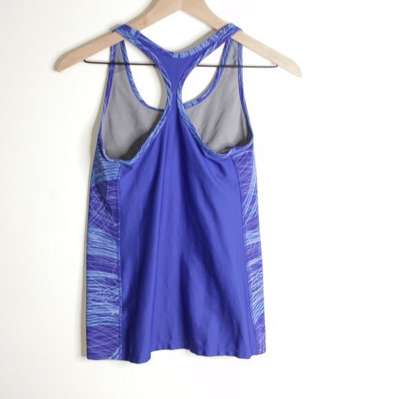 Nike Dri-fit Blue Paint Line Design Racerback Tank Medium - Picture 4 of 6